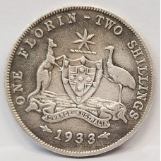 AUSTRALIA 1933 . FLORIN . FULL ADVANCE AUSTRALIA